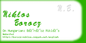 miklos borocz business card