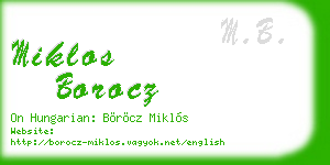 miklos borocz business card